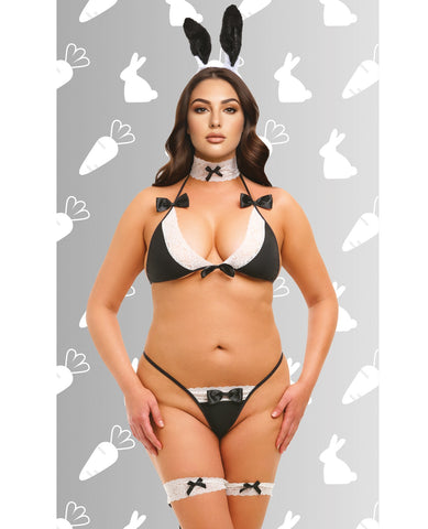 Dreams by Baci Lingerie Hop & Tease Bunny 5-pc Set - Black/White QN