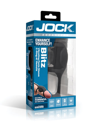 Curve Toys Jock Enhancers Blitz Vibrating Penis Sleeve C-Ring w/Remote