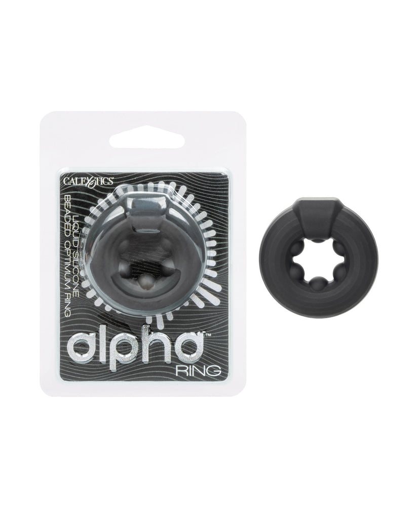 Alpha Liquid Silicone Beaded Optimum Ring - Black