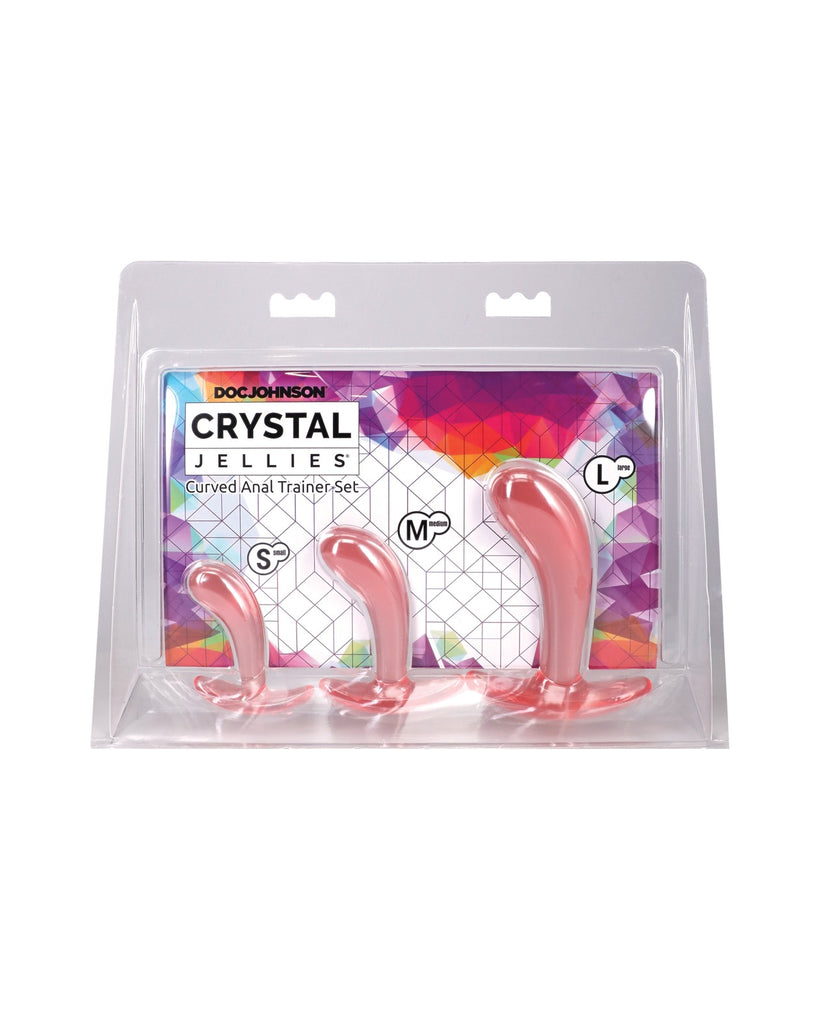 Crystal Jellies Curved Anal Trainer Set - Pink