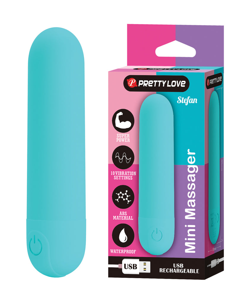 Pretty Love Stefan Mini Massager Bullet - Aqua