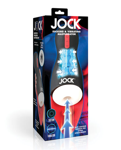 Curve Toys Jock Sucking & Vibrating Masturbator - Black/Red