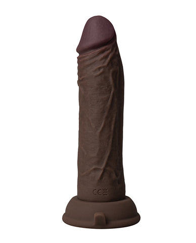 Shaft Flexskin Liquid Silicone 6.5" Vibrating Dong - Mahogany