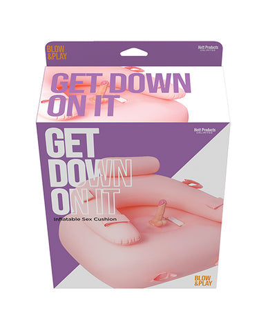 Get Down On It Inflatable Cushion w/Remote Controlled Dildo & Wrist/Leg Strap