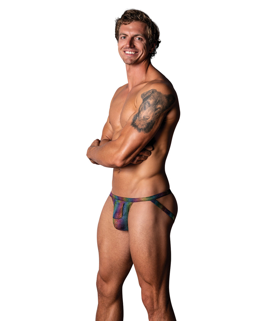 Pack & Play Jock w/Front Condom Pocket - Rainbow L/XL