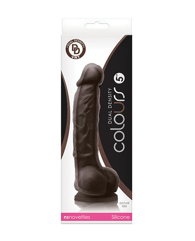 Colours Dual Density 5" Dildo - Dark Brown