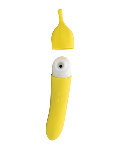 Natalie's Toy Box Banana Cream Air Pulse & G-Spot Vibrator - Yellow