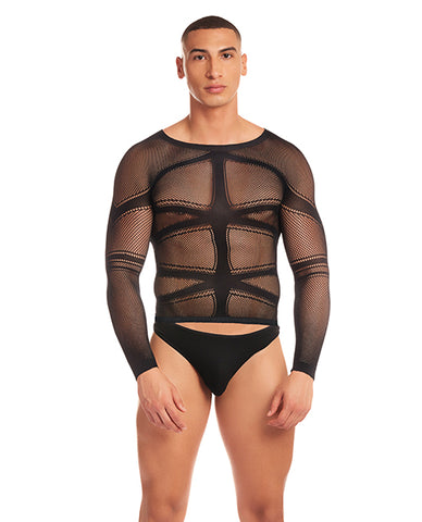 Rainbow Party Cam Boy Mesh 2 pc Set - Black L/XL