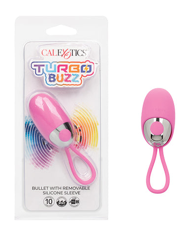 Turbo Buzz Bullet Stimulator w/Removable Silicone Sleeve - Pink