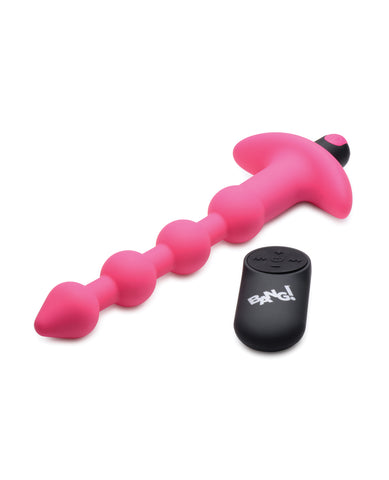 Bang! 28X Vibrating Silicone Anal Beads w/Remote Control - Pink