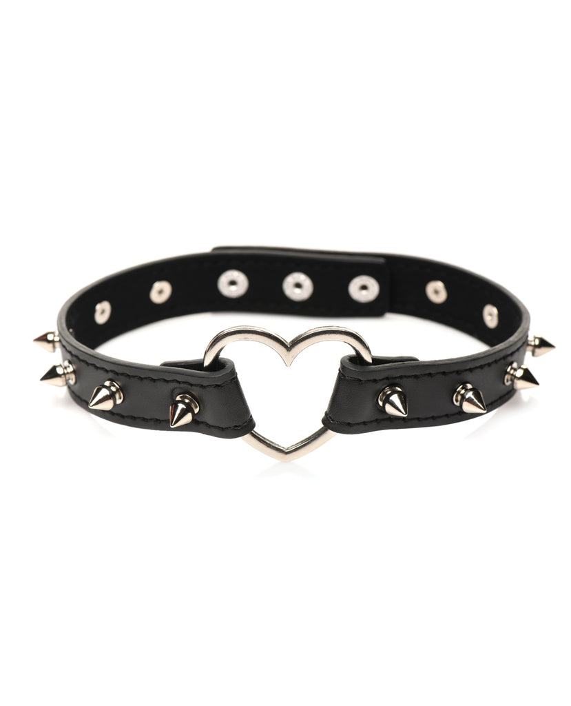 Master Series Spiked Heart Choker - Black