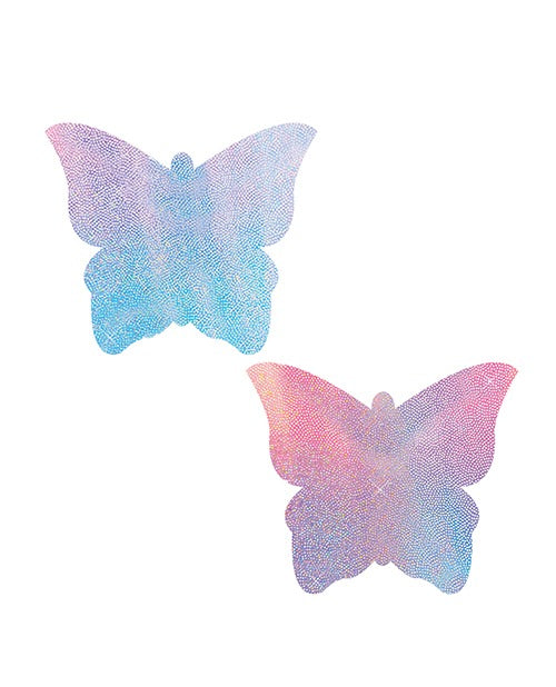 Neva Nude Queen Status Plus Size Butterfly Nipple Cover Pasties -  Pink/Blue O/S