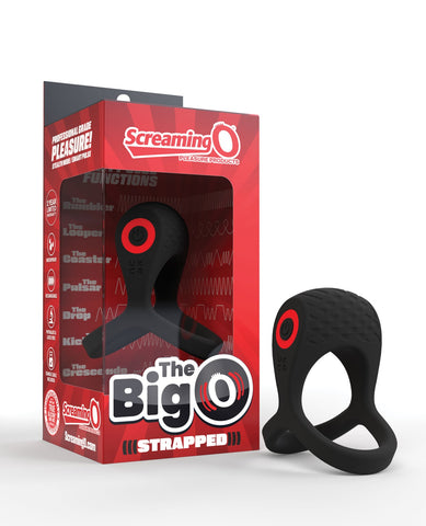 Screaming O Big O Pro Strapped Vibrating Ring - Black