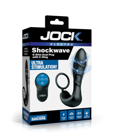 Curve Toys Jock Electro Shockwave E-Stim Anal Plug w/C-Ring