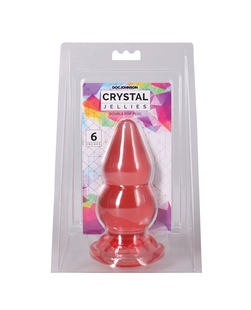 Crystal Jellies 6" Double Pop Plug - Pink