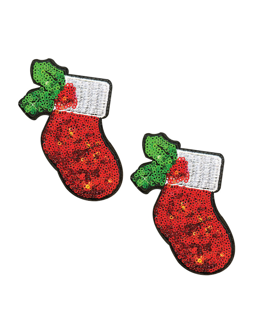 Neva Nude Christmas Stockings Sequin Pasties - Multicolor O/S