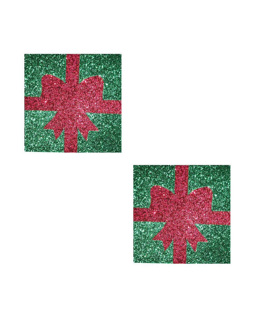 Neva Nude HO HO HO Christmas Gift Pasties - Green/Red O/S