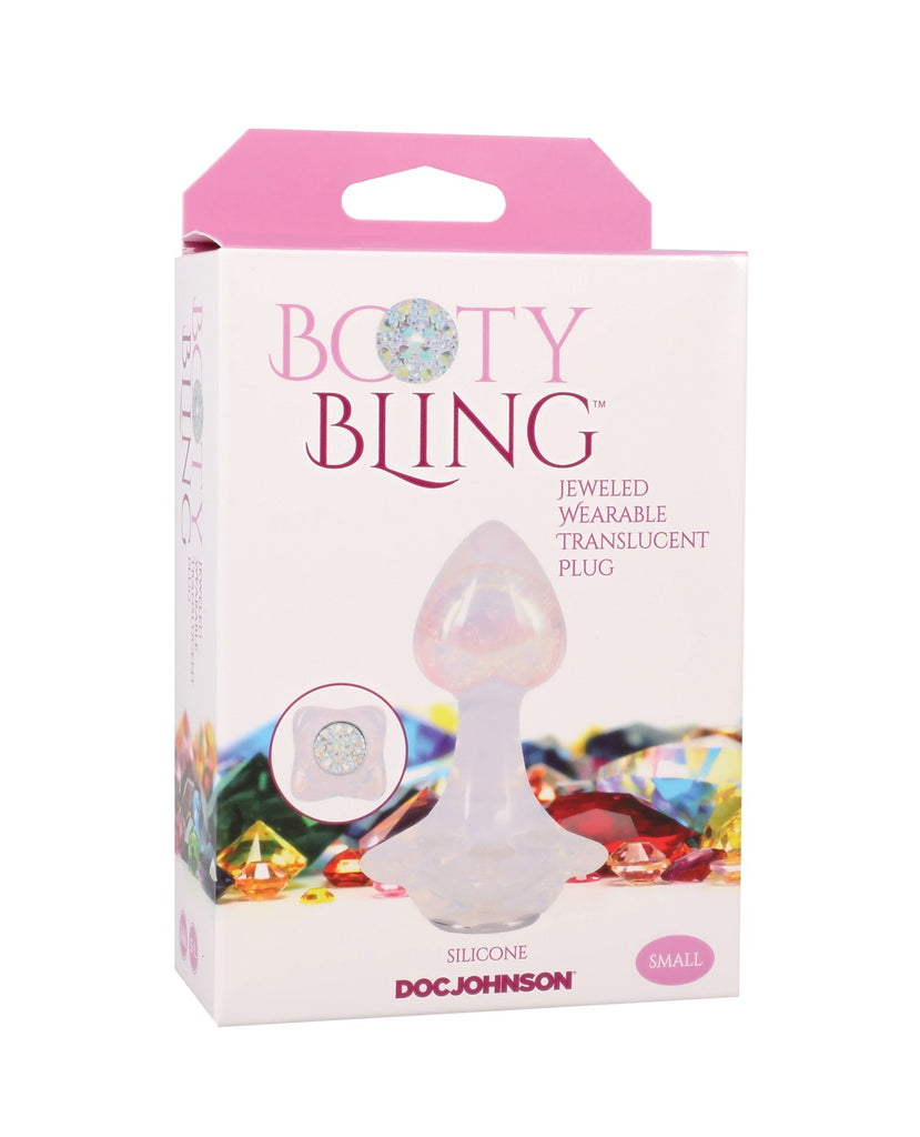 Booty Bling  Jeweled Wearable Translucent Silicone Plug - Small
