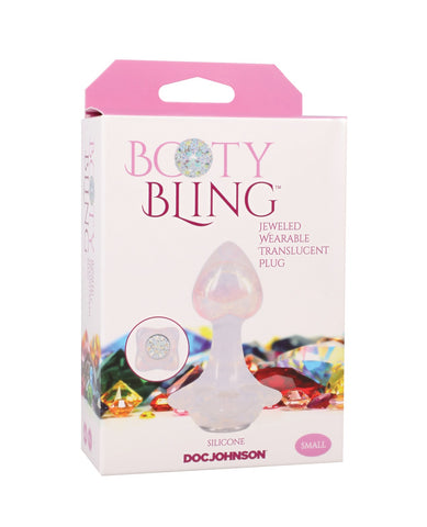 Booty Bling  Jeweled Wearable Translucent Silicone Plug - Small