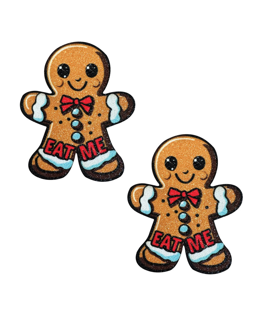 Neva Nude Freaking Awesome Gingy Gingerbread Man Eat Me Glitter Pasties - Brown O/S