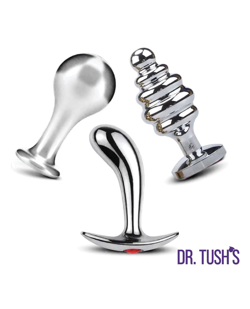 Dr. Tush's Tools of Temptation Small Anal Plug Set - Metal