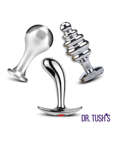 Dr. Tush's Tools of Temptation Small Anal Plug Set - Metal