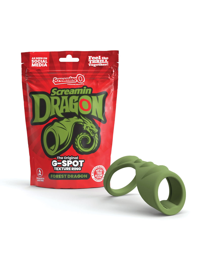 Screamin' Dragon Forest Dragon G-Spot Texture Ring - Green