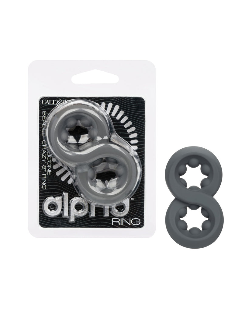 Alpha Liquid Silicone Beaded Crazy 8 Ring - Grey