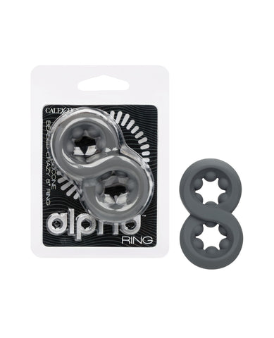 Alpha Liquid Silicone Beaded Crazy 8 Ring - Grey