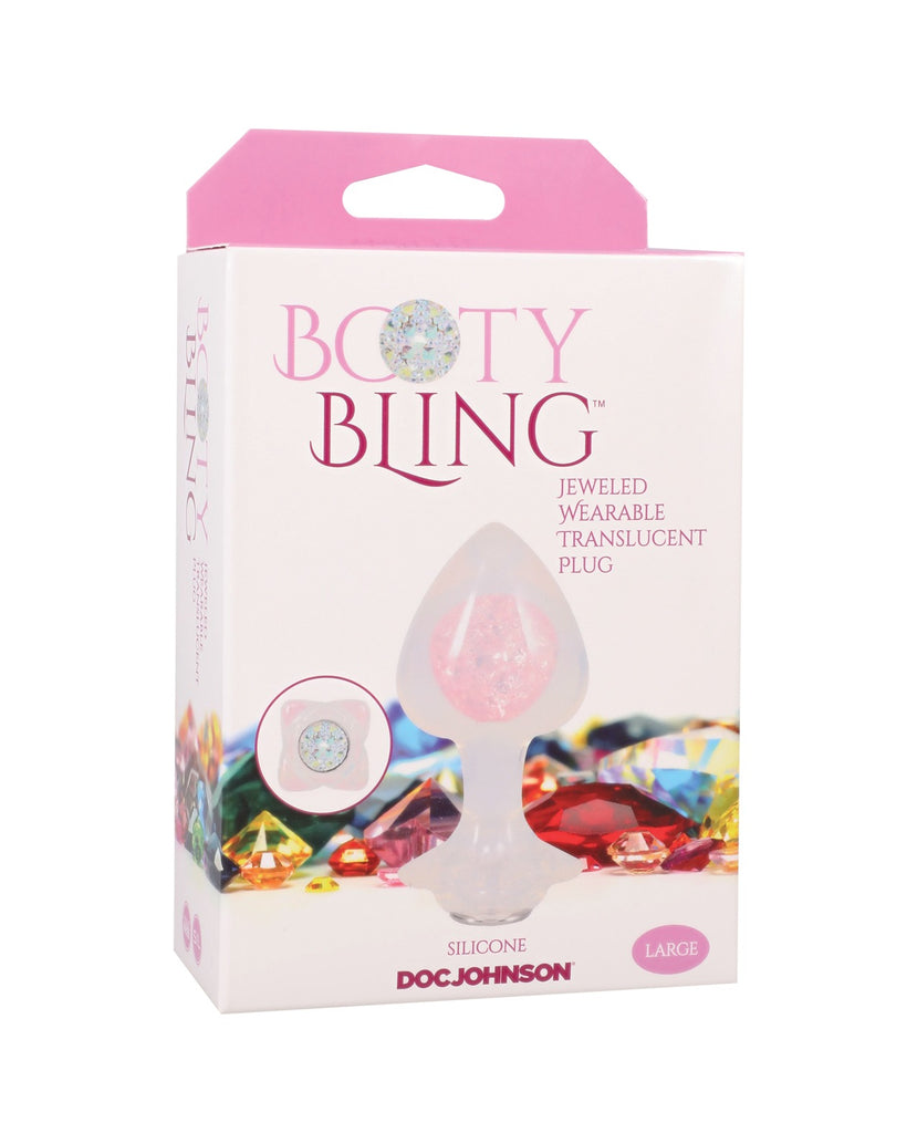 Booty Bling  Jeweled Wearable Translucent Silicone Plug - Large