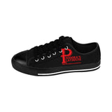 Black Men's Sneakers With Red Lettering
