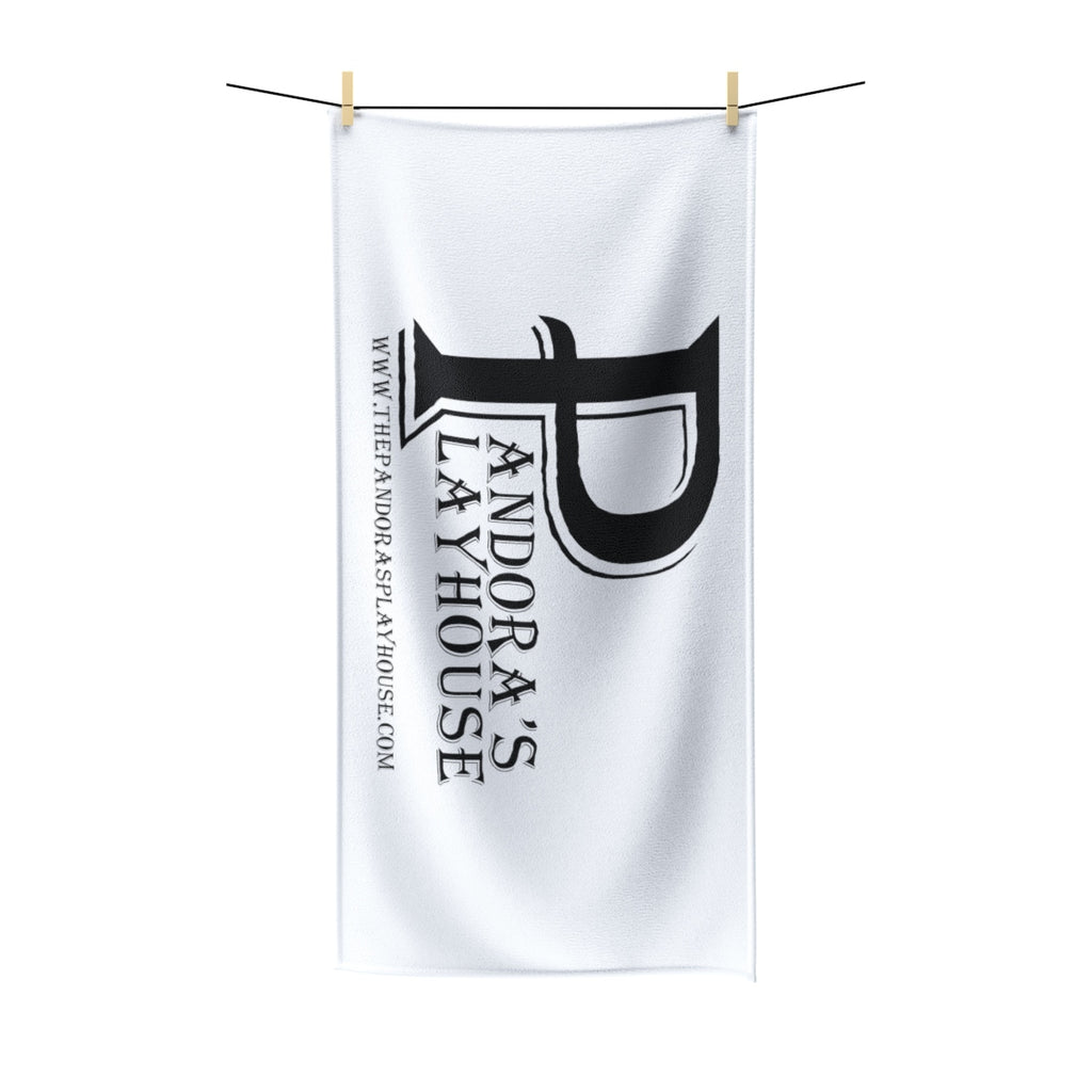 White Beach Towel With Black Lettering