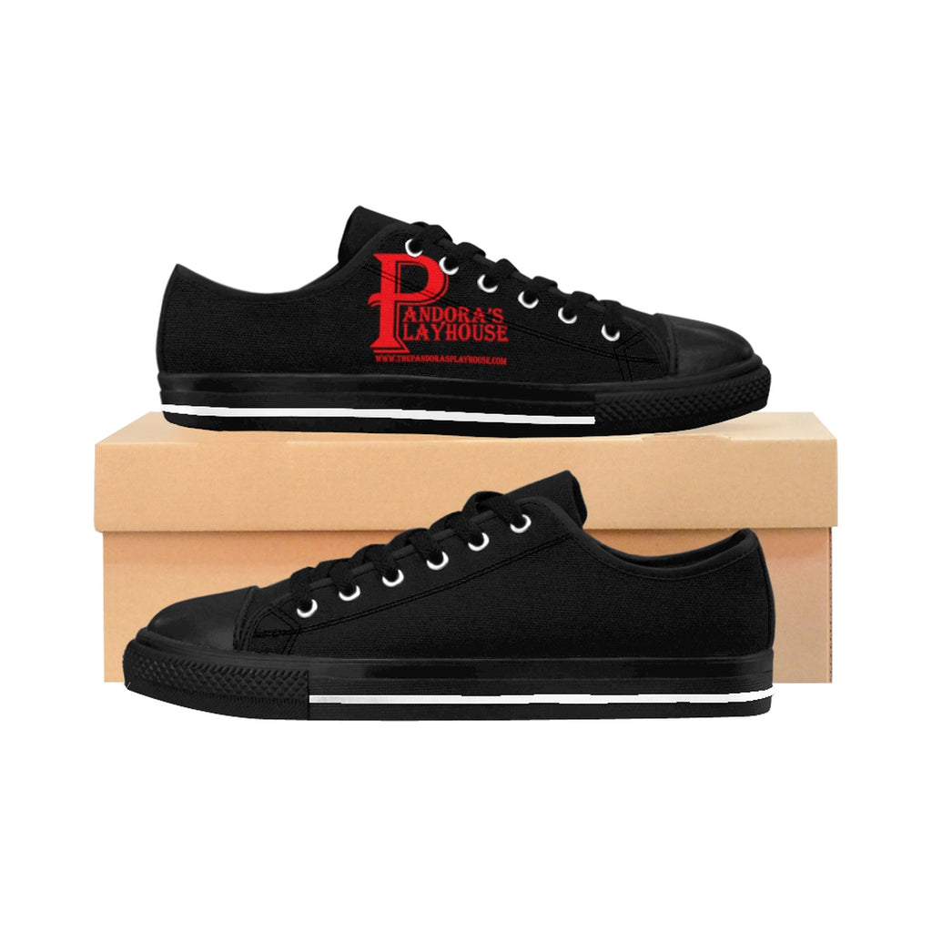 Black Men's Sneakers With Red Lettering