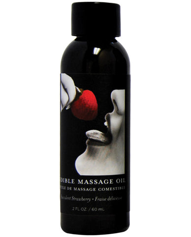 Earthly Body Edible Massage Oil - 2 Oz Strawberry