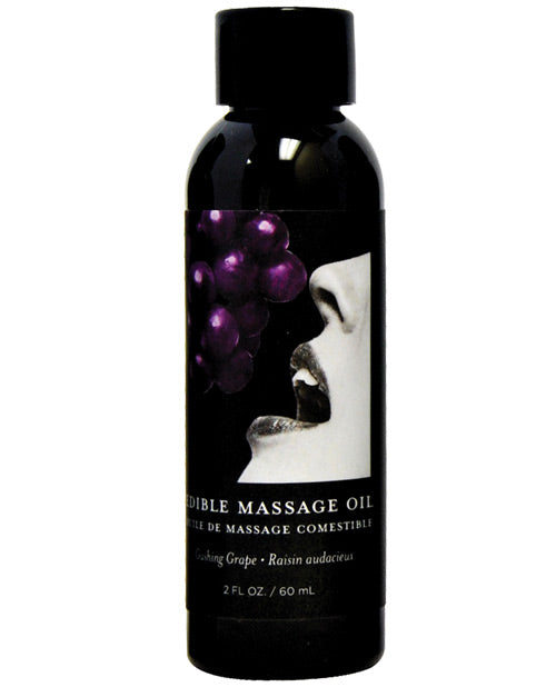 Earthly Body Edible Massage Oil - 2 Oz Grape