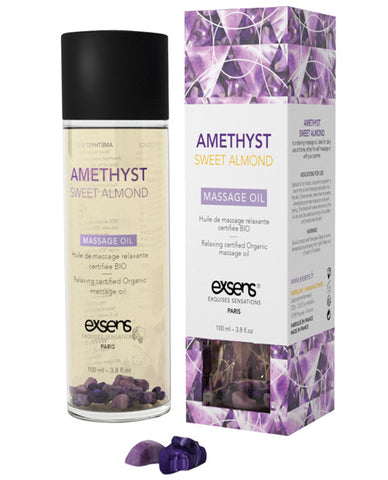 Exsens Of Paris Organic Massage Oil W-stones - Amethyst Sweet Almond