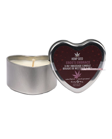 Earthly Body 2024 Valentines 3 In 1 Massage Heart Candle - 4 Oz Eros Embrace