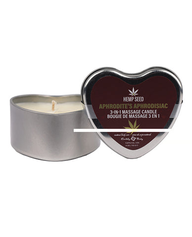 Earthly Body 2024 Valentines 3 In 1 Massage Heart Candle - 4 Oz Aphrodite's Aphrodisiac
