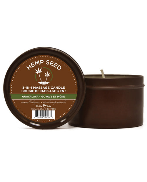 Earthly Body Suntouched Hemp Candle - 6.8 Oz Round Tin Guavalava