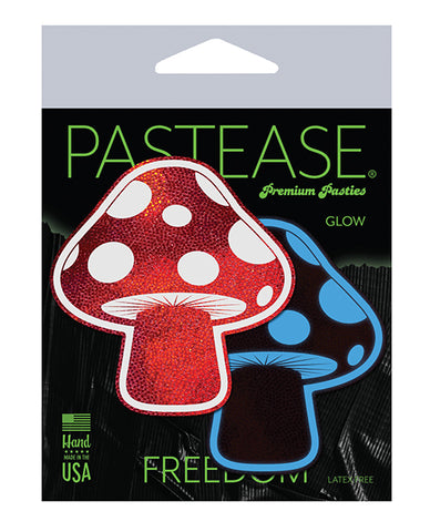 Pastease Premium Shiny Glow In The Dark Shroom - Red-white O-s