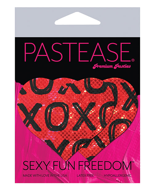 Pastease Glitter Xoxo Heart - Red-black O-s