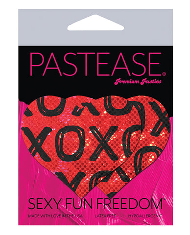 Pastease Glitter Xoxo Heart - Red-black O-s