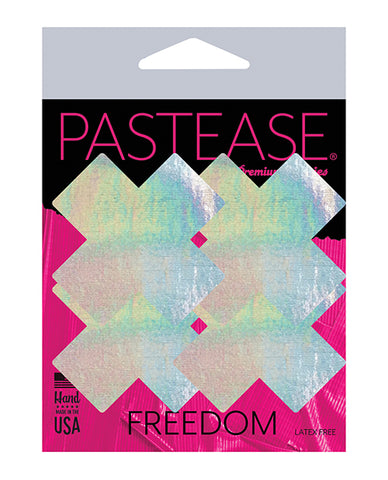 Pastease Holographic Plus X - Silver O-s Pack Of 2 Pair