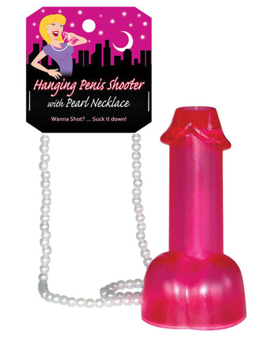 Hanging Penis Shooter W-pearl Necklace