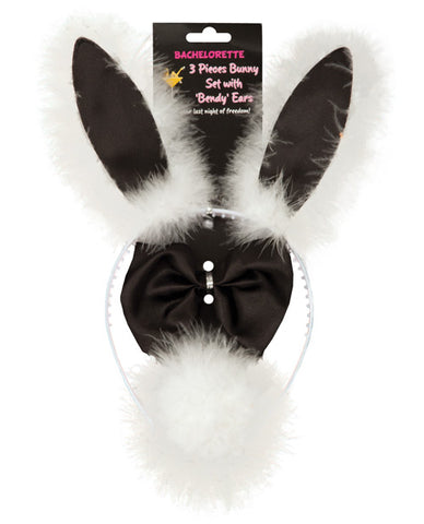 Bachelorette 3 Pc Bunny Set W-bendy Ears