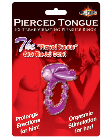 Pierced Tongue X-treme Vibrating Pleasure Ring - Purple