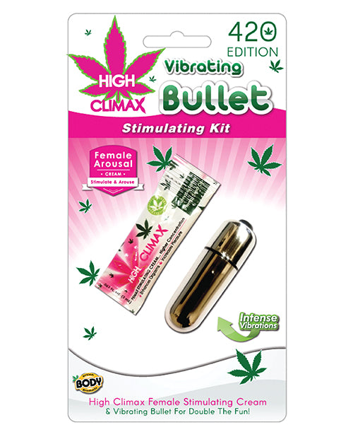 High Climax Vibrating Bullet Stimulating Kit W-hemp Seed Oil - Silver