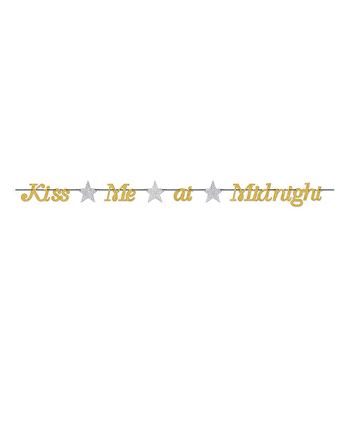 New Year's Kiss Me At Midnight Streamer - Gold-silver