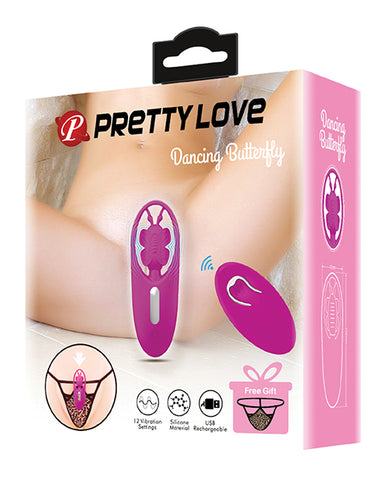 Pretty Love Dancing Butterfly Panty Vibe W-free Panty - Fuchsia