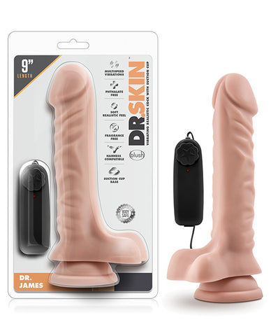 Blush Dr. Skin Dr. James 9" Cock W-suction Cup - Vanilla